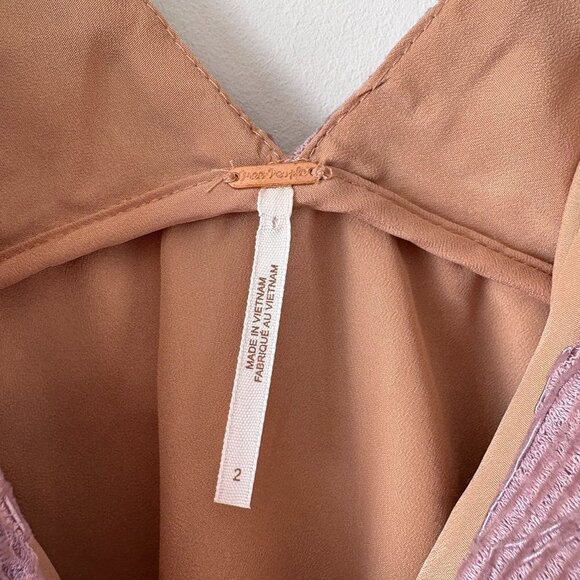 Free People Dangerous Love Mini Floral Lace Slip Dress Red Size 2 - Picture 7 of 8